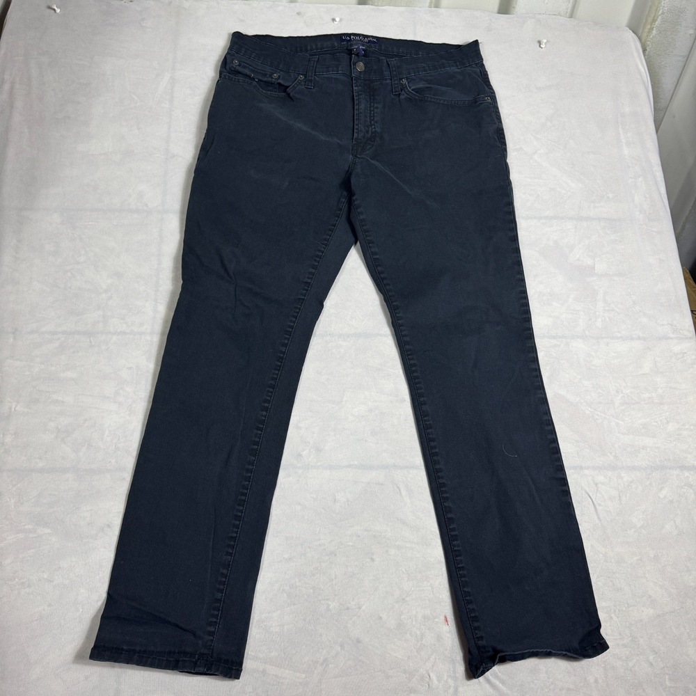 U.S. Polo Assn. Mens Straight Leg Jeans Blue Denim Activate Stretch W34xL30